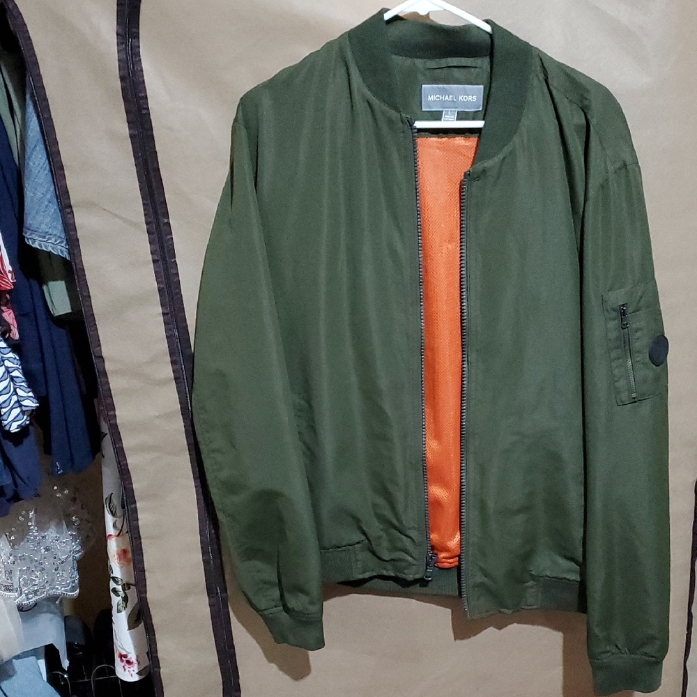 Michael Kors Men's Green Bomber Jacket Large